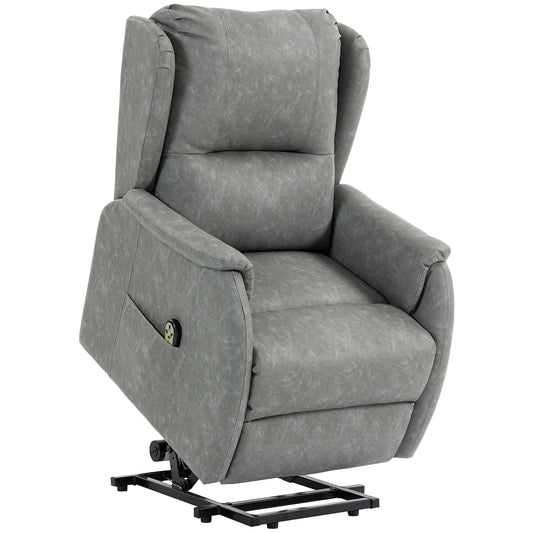 HOMCOM Power Lift Recliner Chair, Dual Motor Electric Lift Chair for Elderly with Remote Control, Grey