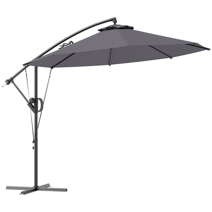 Outsunny 3(m) Garden Cantilever Parasol in Grey