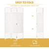 HOMCOM 3 Panel Folding Room Divider, Privacy Screen, Paravent Partition Separator for Living Room, Bedroom, White