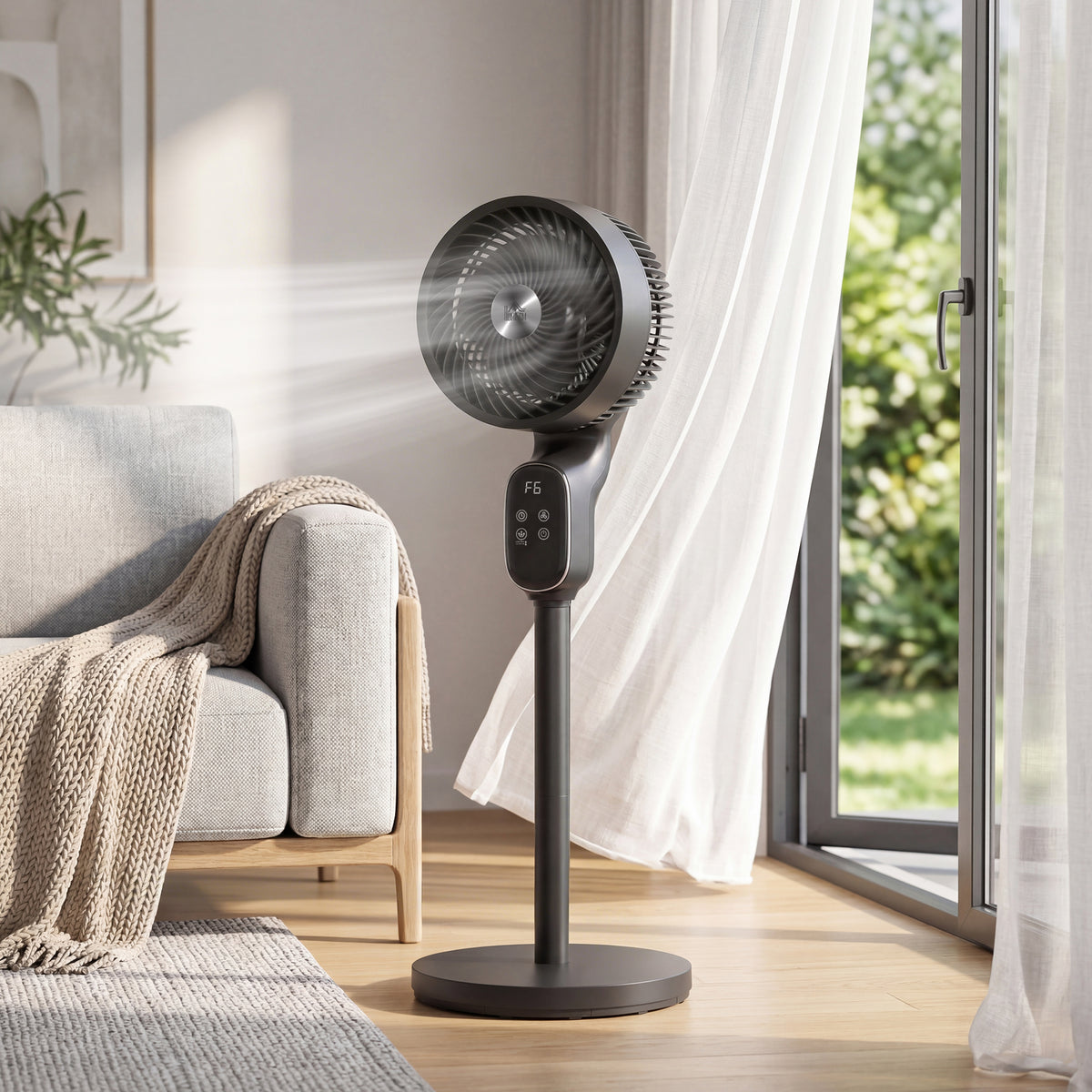 HOMCOM 20 dB Silent Standing Fan in Black