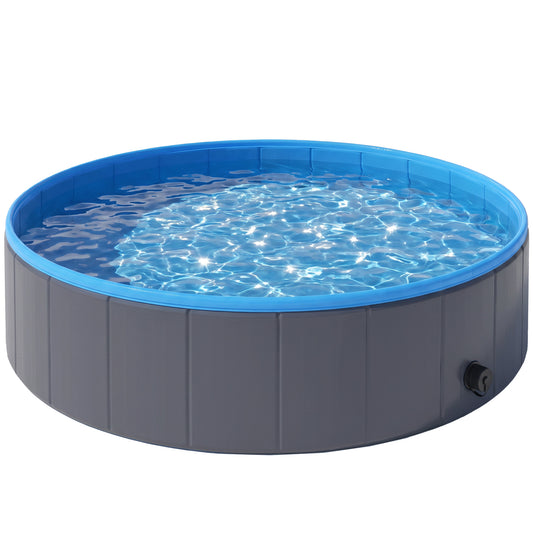 PawHut Foldable Dog Pool in Dark Grey