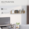 HOMCOM Wall Mount 84 CD / 56 DVD/Blu-ray/ Media Storage Rack 4 Cubes, Wooden Shelf Organiser Unit Bookcase Display, Set of 2, Natural Wood Finish