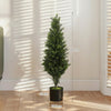 HOMCOM Set of 2 Decorative Artificial Plants Cypress in Weighted Pot, Fake Plant with 564 Leaves, 90cm