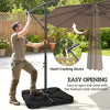 Outsunny 3m Overhanging Parasol, with Base, Weights and Cover - Coffee