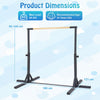 Gymnastics Bar Adjustable Horizontal Kip Bar with 85-145 CM 12-Level Height-Black