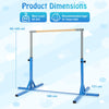 Gymnastics Bar Adjustable Horizontal Kip Bar with 85-145 CM 12-Level Height-Blue