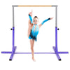 Gymnastics Bar Adjustable Horizontal Kip Bar with 85-145 CM 12-Level Height-Purple
