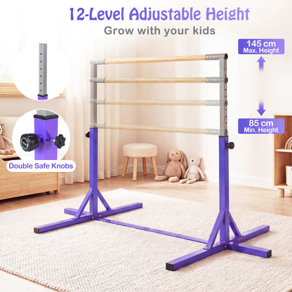 The yoga accessory showing the adjustable height mechanism with close-ups of the safety knobs