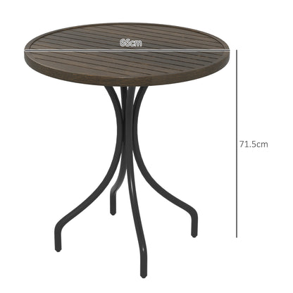 Outsunny a66cm Galvanised Steel Garden Table - Brown