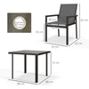 Outsunny Five-Piece Metal Dining Set, with Glass-Top Table - Grey