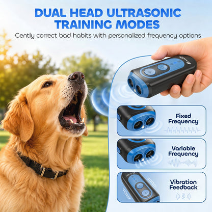 PawHut Anti Barking Device for Dogs, Ultrasonic Stop Dog Barking Device with 5 Modes & Vibration, LED Flashlight