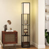 HOMCOM Floor Lamp with Shelves, 3 Layer Column Modern Standing Lamp for Living Room, Bedroom, Office, Bulb not Included, Black
