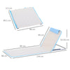 Outsunny Set of 2 Foldable Garden Beach Chair Mat, Lightweight Outdoor Sun Lounger Seats with Adjustable Back, Metal Frame, PE Fabric Head Pillow and Carry Bag, Cream White