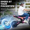 AIYAPLAY Kids Electric Motorbike, 24V Ride On Motorcycle with 3 Speeds and Rear Suspension, Dirt Bike for 8-12 Years Old, Pink