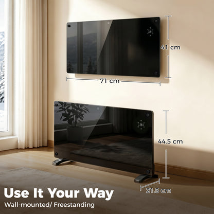 HOMCOM 1500W Smart Control Heater in Black