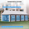 Outsunny 8m x 4m Marquee Gazebo with Sides, Level 4 Wind Protection & Waterproof, Light Grey