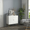 HOMCOM Storage Cabinet Slim Sideboard with Golden Hairpin Legs Adjustable Shelves for Living Room Dining Room Hallway White