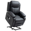 HOMCOM Riser and Recliner Chair with Massage, Power Lift Recliner Chair for Elderly with Remote Control, Extended Footrest, Dual Side Pockets, Overstuffed Electric Reclining Armchair, Black