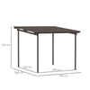 Outsunny 3 x 3(m) Garden Pergola with Waterproof Metal Roof, Lean to Pergola Hardtop Gazebo, Wind-resistant Outdoor Sun Shade, Easy to Assemble