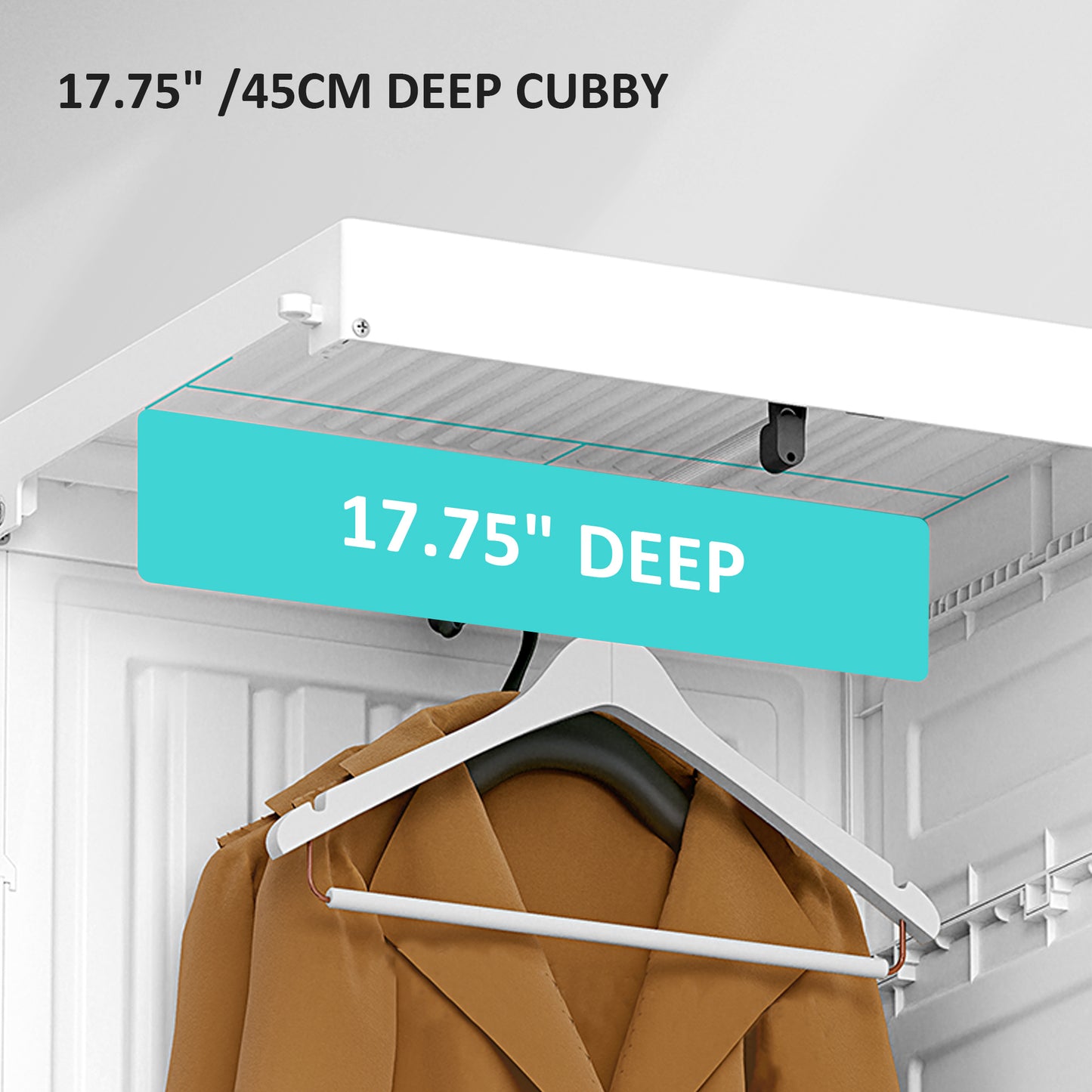 HOMCOM Portable Clothes Wardrobe for Bedroom, Foldable Clothes Organiser with Cube Storage, Hanging Rods, Magnet Doors, White