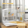 PawHut Large Metal Bird Cage with Perches, Food Bowls, Swing, for Budgies, Parakeets, White