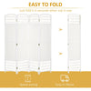 HOMCOM 4 Panel Folding Room Divider, Privacy Screen, Freestanding Paravent Partition Separator for Living Room, Bedroom and Office, 160 x 170cm, White