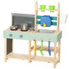 AIYAPLAY Mud Kitchen with Working Faucet, Kids Play Kitchen with Flower Pots, Kitchen Accessories, Planting Tools, Blue