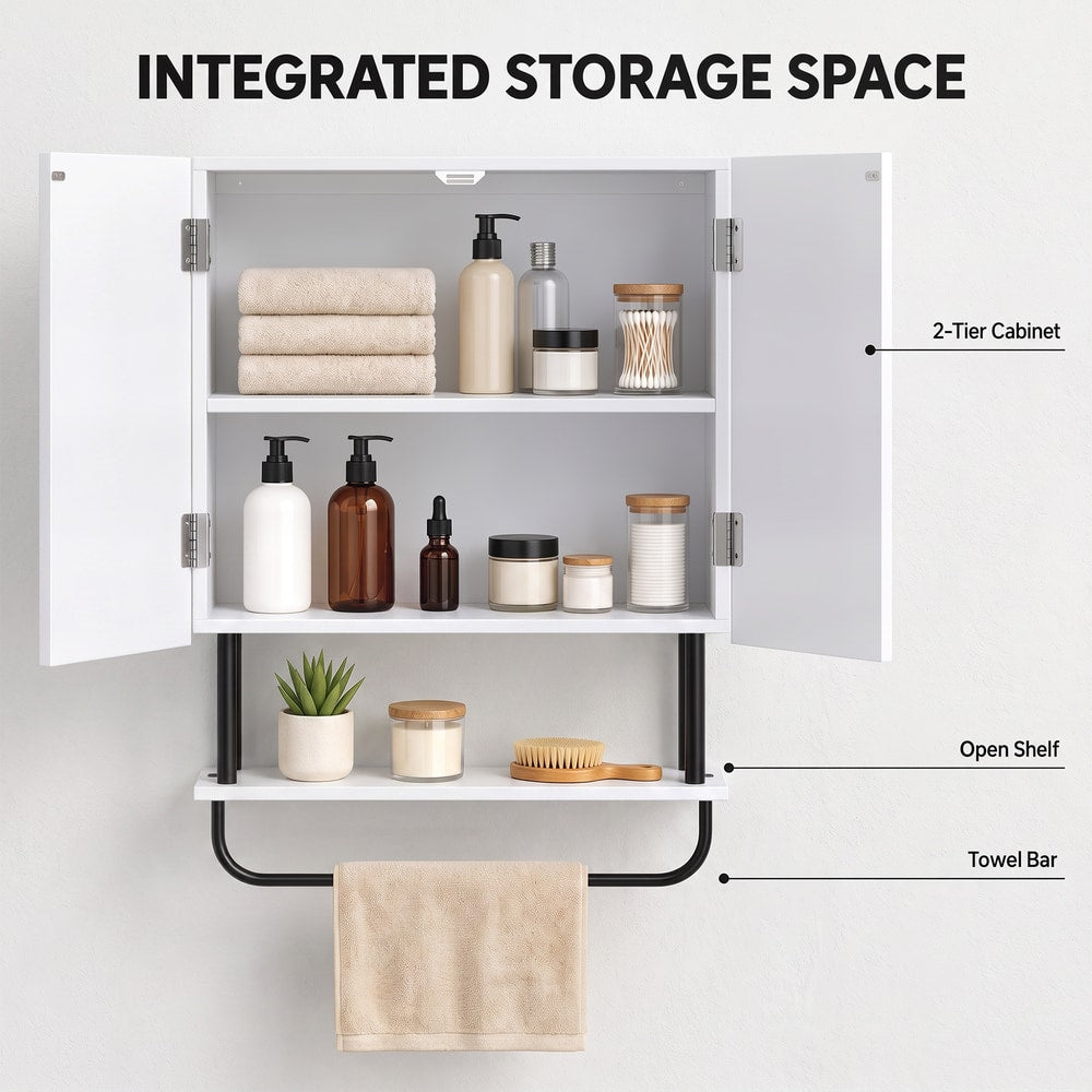 HOMCOM Bathroom Wall Cabinet in White