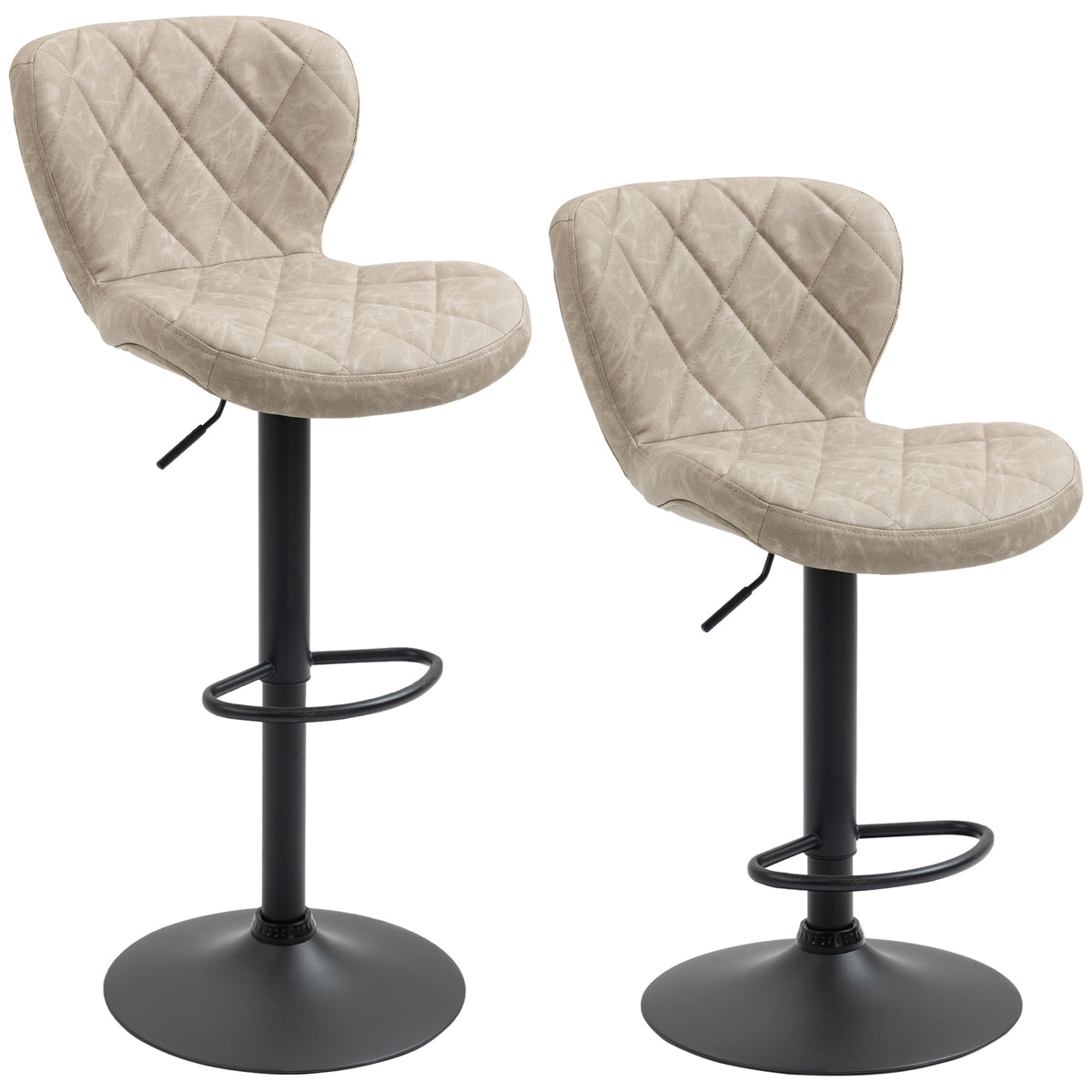 HOMCOM Bar Stools in Light Khaki