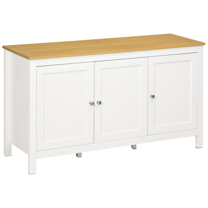 HOMCOM Sideboard, Buffet Cabinet with Doors and Adjustable Shelves for Living Room, Entryway, White