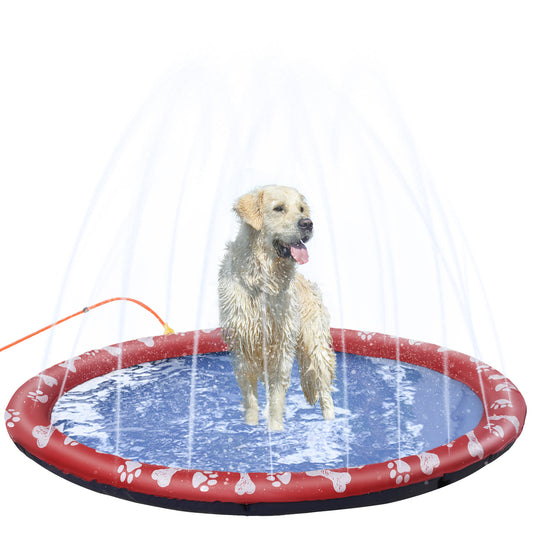 PawHut Dog Splash Pad in Red