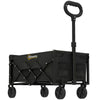 Outsunny 60L Foldable Festival Trolley on Wheels, Collapsible Wagon Cart with Drop-Down Tailgate, Adjustable Handle, Black