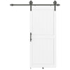 HOMCOM 183cm Sliding Barn Door Kit, Sliding Door with Track, Hardware, Upgraded Rollers and Floor Guide, Handle, White