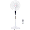HOMCOM 16'' Pedestal Stand Fan, 3 Speed 3 Mode, 85Â° Oscillation, LED Panel, 3M Remote Controller, Height Adjustable for Living Room, Bedroom, Garage, Office, Black and White
