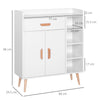 HOMCOM Sideboard, Side Cabinet, Floor Cupboard with Storage Drawer for Hallway, Kitchen, Bedroom, Living Room, White