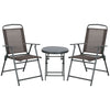 Outsunny Three-Piece Garden Seat Set, with Glass-Top Table - Brown