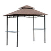 Outsunny 2.5x1.5m (8'x5') Grill Gazebo Canopy, Double Tiered Outdoor BBQ Gazebo Shelter with 2 Side Shelves for Garden, Patio, Barbecue, Picnic, Coffee