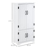 HOMCOM Accent Floor Storage Cabinet Kitchen Cupboard with Adjustable Shelves and 2 Lower Doors, White