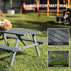 Outsunny 6 Seater Wooden Picnic Table Bench for Outdoor Garden or Patio with Parasol Cutout 150 cm Grey