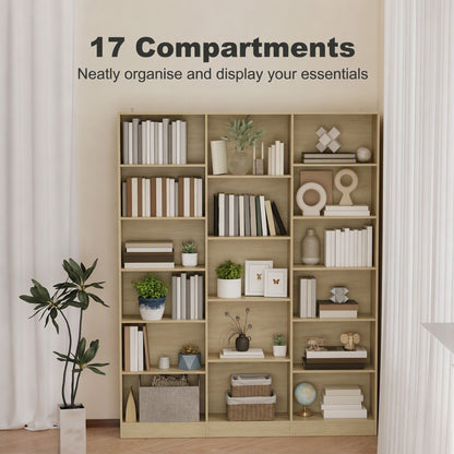 HOMCOM Bookcase with Open Storage in Oak