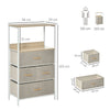 HOMCOM 4 Drawer Storage Chest Unit Home Cabinet w/ Shelves Home Living Room Bedroom Entryway Living Furniture, Light Grey