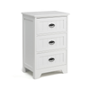 3-Tier Vintage Nightstand with Exquisite Metal Handles-White