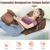 Wedge Pillow Set with Tablet Pillow Stand and SidePockets-Brown