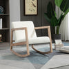 HOMCOM Rocking Chair, Upholstered Sofa Armchair with Cushion and Wood Base for Living Room and Bedroom, Cream White