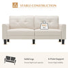 Modern Upholstered Corner Sofa Couch with 2 Removable Back Cushions-Beige