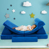 6 Pieces Modular Convertible  Kids Play Couch Sofa-Blue