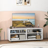 Home TV Stand with 5 Positions Adjustable Shelves for TV up to 4 Cubbies-White