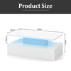 Modern 2-tier High Glossy Black Coffee Table with Adjustable Light Colors-White