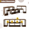 3 Pieces Convertible TV Stand for TVs up to 65 Inches-Rustic Brown