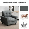 Tufted Upholstered Accent Chair with Non-slip Foot Pads-Grey